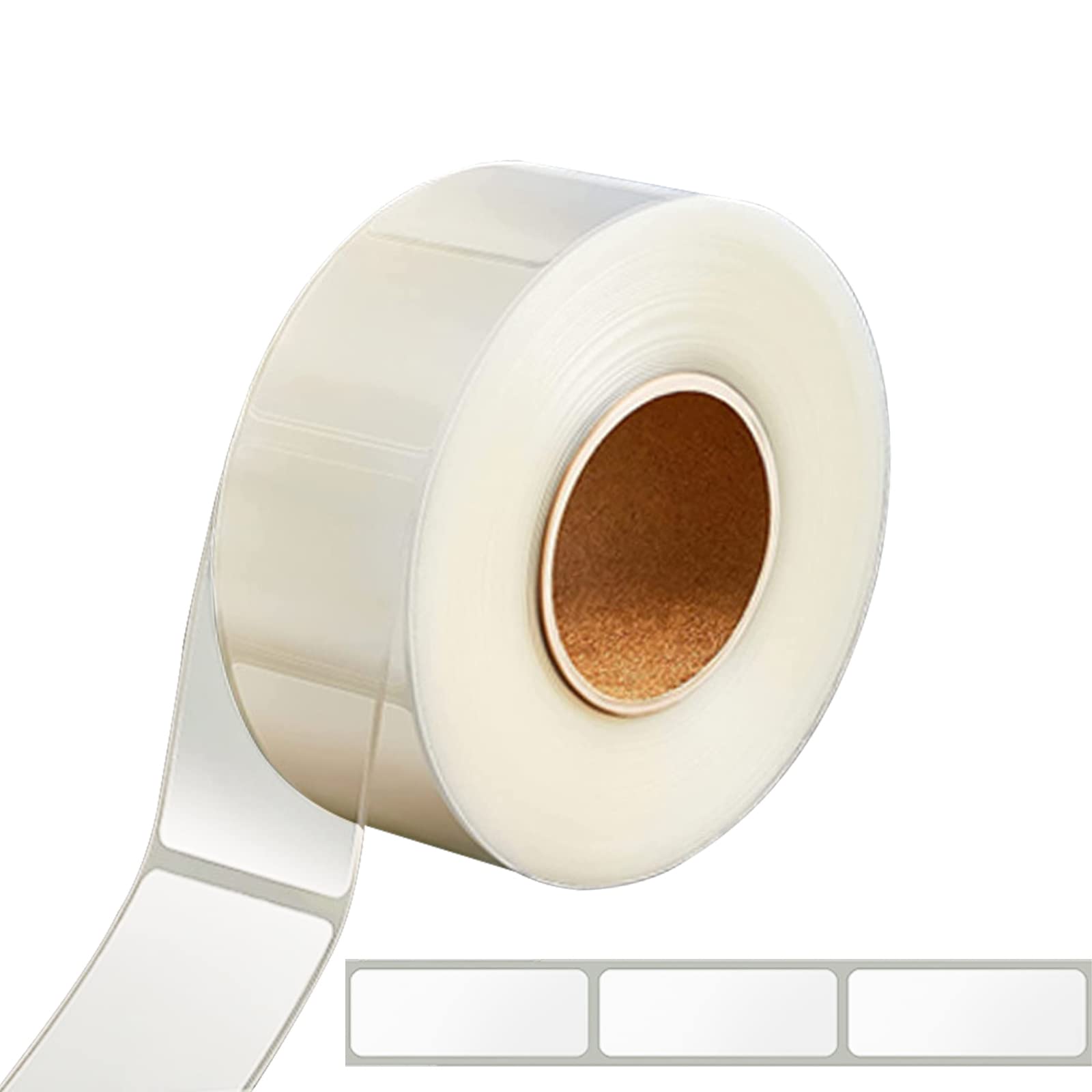 URROMA Label Protector Clear Labels, 1 Roll Total 500 Pcs Clear Label Cover Stickers Clear Wafer Package Seals Rectangle Vinyl Label Protectors for Library Books Mailing, Transparent