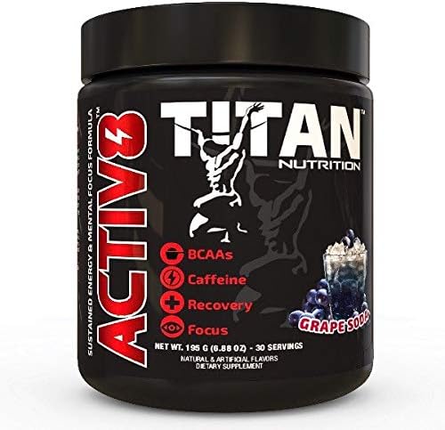 ACTIV8- BCAA's Enhanced with Caffeine and Electrolytes for sustained Energy and Mental Focus (Grape Soda)