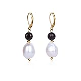 TaYolnFaSo Freshwater Pearl Lever Back Earrings for