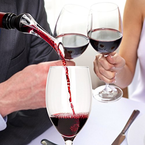 All in One Wine Accessories Sets Wine Saver Wine Aerator Pourer 1 Waiter Corkscrew Wine Opener 8 Vacuum Stoppers 1 Wine Bottle Foil Cutter - Thumbnail 2
