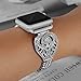 VOMA Bling Bands Compatible for Apple Watch Band 38mm 40mm iWatch Series 5/4/3/2/1, Diamond Rhinestone Stainless Steel Metal Jewelry Bracelet Bangle Wristband Strap(Beauty Silver 38mm 40mm)