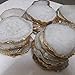 Godinger White Quartz Coasters Brass Edge, Set of 4