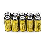 10 Pack CR123A Battery, 1800mAh RCR123A 3.7V Battery Rechargeable CR123A for LED Flashlight