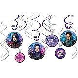 amscan Descendants 3 Hanging Swirl Decorations- 12 pcs., Multi