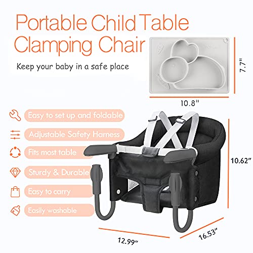 Hook On Chair, FoldFlat Storage and Tight Fixing Clip on Table High