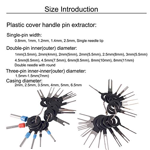BingSnow 36Pcs Pins Terminals Removal Tools for Car Auto Wire Connector Terminal Pin Extractors Puller Remover Repair Key Tools Set Terminal