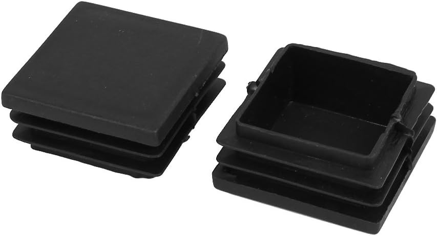 Sourcingmap 40mmx40mm Plastic Blanking End Cap Square Ribbed Tube Insert Black 10pcs - Image 3