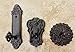 Lulu Decor, Cast Iron Antique Key Shaped Set of 3 Hooks, Strong Heavy Decorative Hooks in Black (Roman)