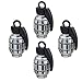 TOMALL Tire Valve Caps Titanium Gray Chrome Grenade Style Aluminum Alloy for Auto Off-Road Bus Rims