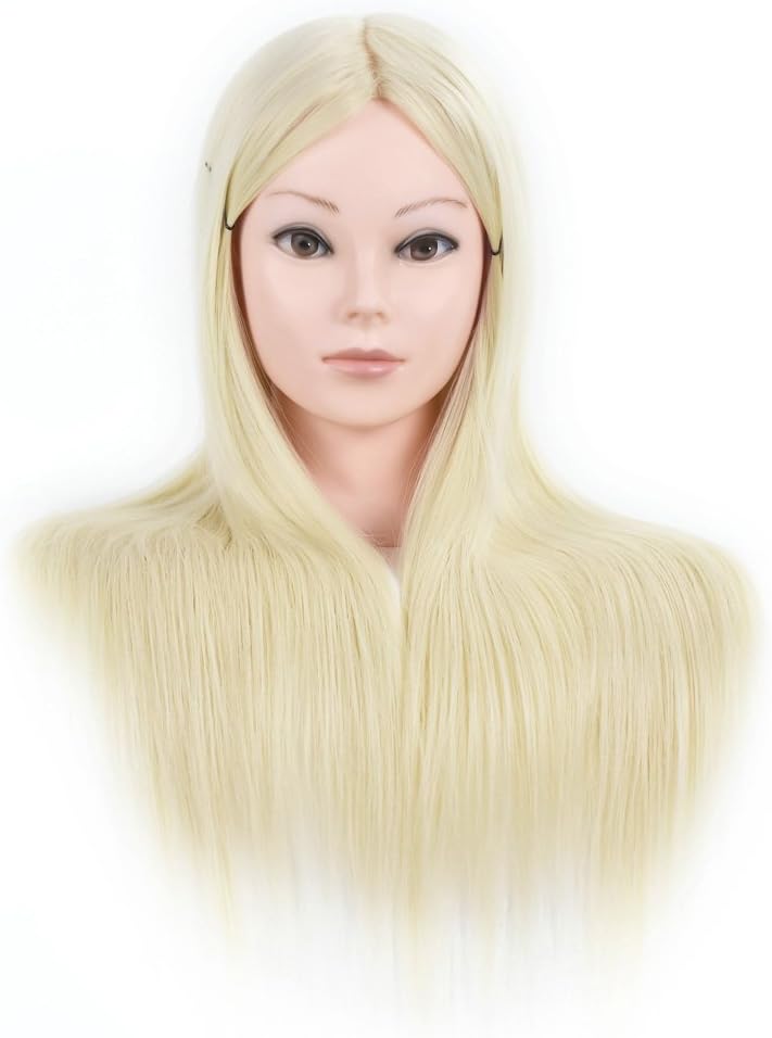 28" Training Head 100% Synthetic Hair Mannequin Head Cosmetology Doll Head With Free Table Clamp - Image 5