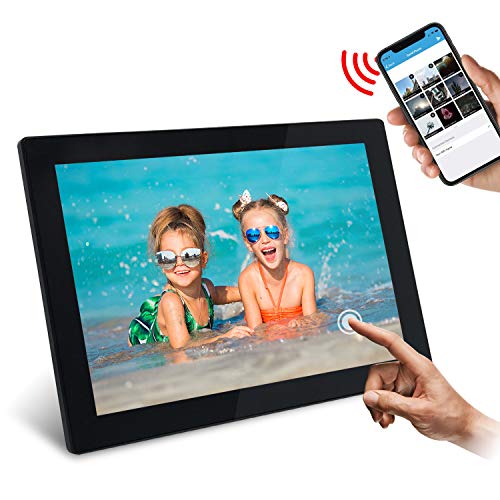 YENOCK 10.1 Inch Smart WiFi Digital Picture Frame with Touch Screen, IPS LCD Panel, Built in 16 GB Memory, Wall-Mountable, Portrait&Landscape, Instantly Sharing Moments