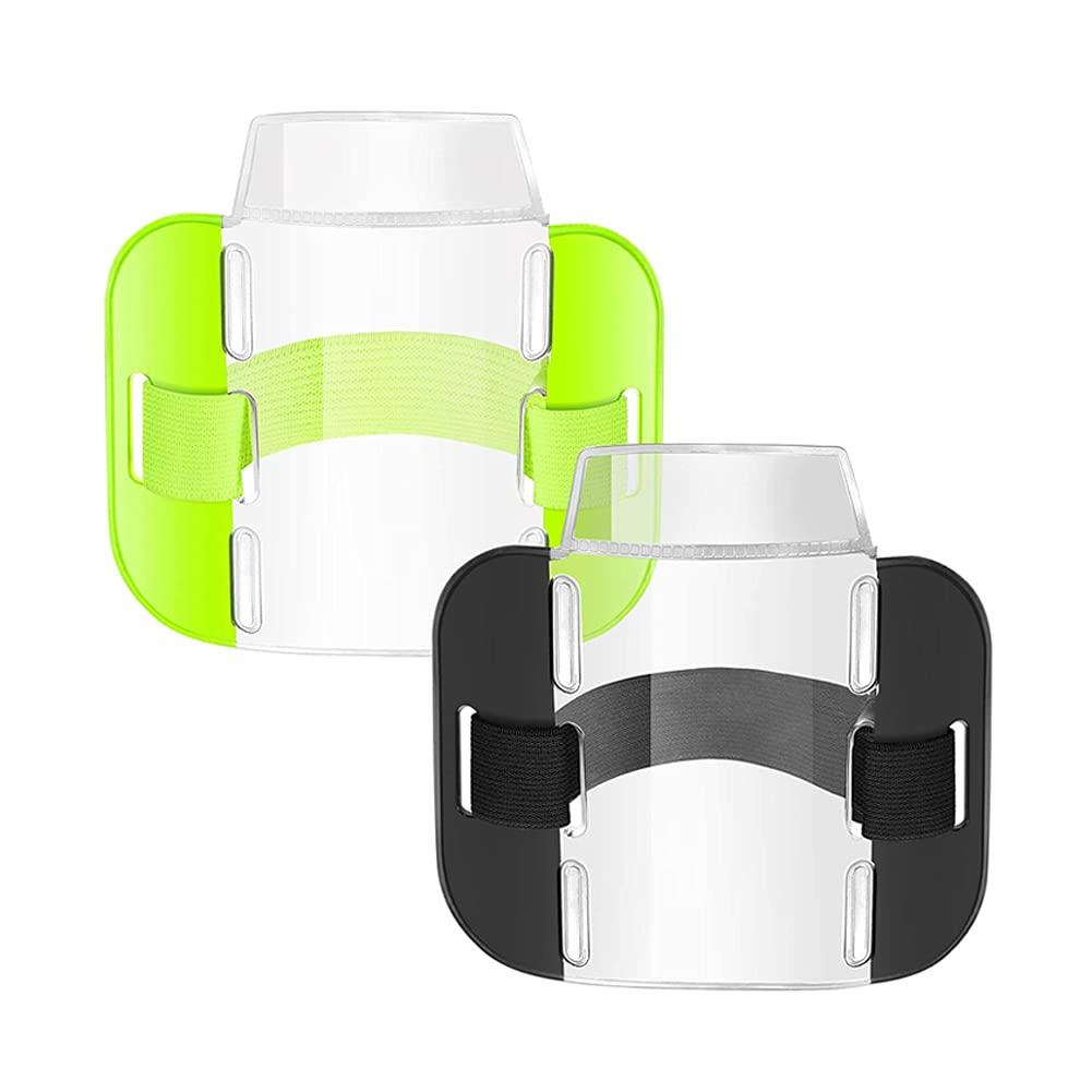 2 Pcs Arm Badge Holders Armband,Adjustable Strap ID Card License Badge Holder for Emergency Workers Security Staff