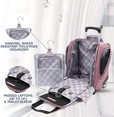 Travelpro Maxlite 5-Rolling Underseat Compact Carry-On Bag, Dusty Rose, 15-Inch 4 Travelpro Maxlite 5-Rolling Underseat Compact Carry-On Bag, Dusty Rose, 15-Inch