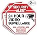 2-Pack Video Surveillance Sign, 10 x 10 Rust Free .040 Aluminum Security Warning Reflective Metal Signs, Indoor or Outdoor Use for Home Business CCTV Security Camera, UV Protected & Waterproof,Red