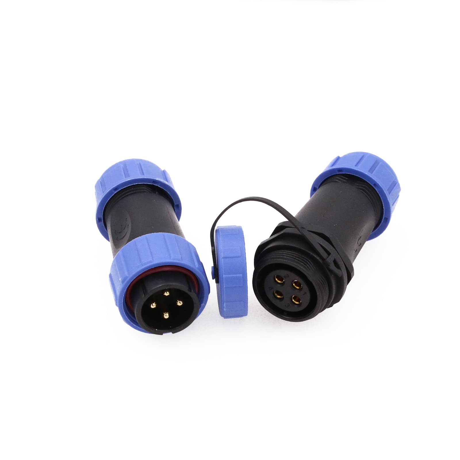ZBLZGP HE21 4 Pin Aviation Circular Industrial Threaded IP68 Waterproof Connector Male Plug and Female Socket In-Line Cable Connector
