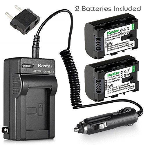 Kastar BN-VG114 Battery (2-Pack) and Charger Kit for JVC BN-VG107 BN-VG107U BN-VG108U BN-VG108E BN-VG114 BN-VG114U BN-VG114US Rechargeable Lithium-ion Battery