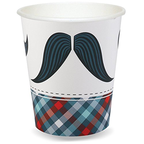 Little Man Mustache 9 oz. Paper Cups (8)