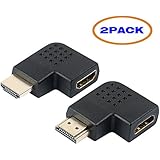 HDMI Right Angle Adapter, Anbear HDMI Port 90 Degree &amp; 270 Degree Saver Adapter (Male to Female),2Pack