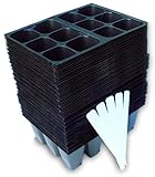 720 Cells Seedling Starter Trays for Seed Germination +5 Plant Labels (120, 6-cell Trays) (Lawn &amp; Patio)