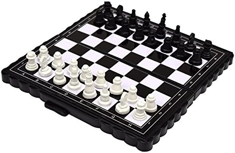 Mini Travel Magnetic Chess Set, Folding Storage Kids Game Board Set