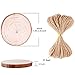 Caydo 24 Pieces 1.96-2.36 Inch Unfinished Predrilled Wood Slices Thickness of 0.5cm Solid Round Log Discs and 33 Feet Natural Jute Twine for Christmas Ornaments Decorations