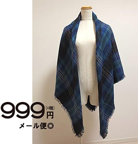 Amazon ストール ネイビー系 起毛感のあるふんわりとした肌触りが嬉しい正方形の大判ストール マフラー ポンチョ ストール レディース トレンド マフラー 通販