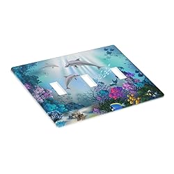 Pznen Triple Toggle Wall Plate, Sea Ocean Animal
