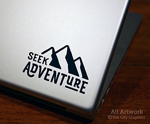 Seek Adventure Decal - Laptop Decal, Tablet Decal (4 inches wide, Custom Color)