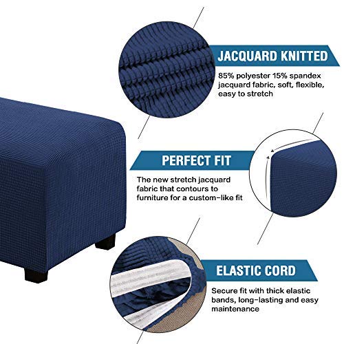 Rectangle Folding Storage Covers Ottoman Slipcovers Removable Footstool