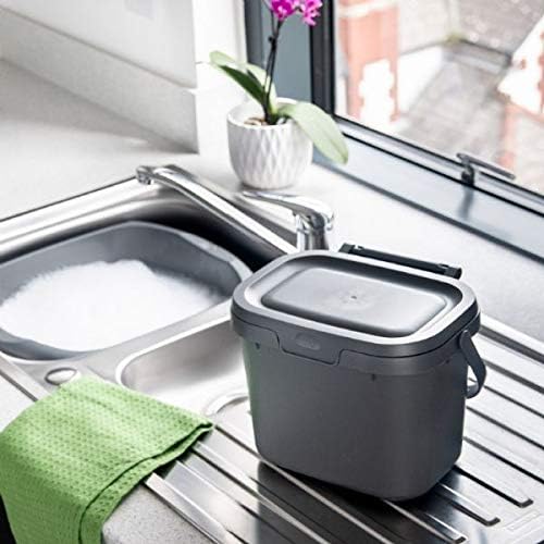Addis 518251 Everyday Kitchen Food Waste Compost Caddy Bin, 4.5 Litre, Sliver, Metallic Silver, Compost Caddy (Single) - Image 3