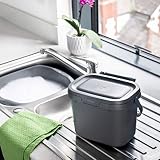 Addis Everyday Kitchen Food Waste Caddy Bin 4.5 L Silver 10 Year Guarantee view 2