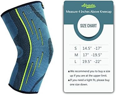 Alvada Knee Sleeve Compression Knee Brace Support Ideal for Sports Joint Pain & Arthritis Relief
