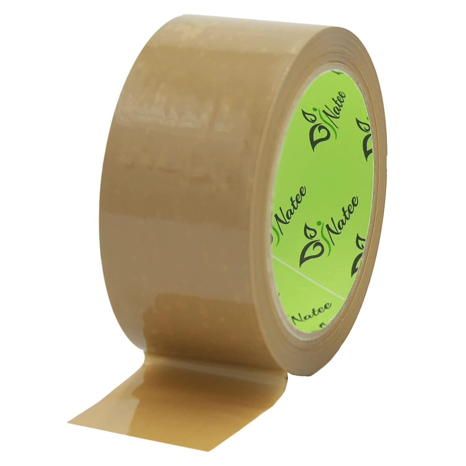 NATEE® Strong Sticky Brown Packing Tape | Heavy-Duty Roll For Packaging | Brown Sticky Sealing Tape for Parcel Boxes,Moving,Home & Office, (Brown - Premium (Hot Melt), Pack of 12)