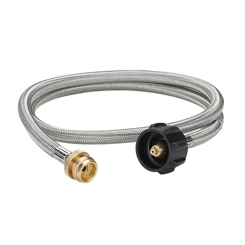 camping moon Propane Adapter Extension Hose for 5-40LB QCC Propane Tank to Oven Heater Stove Length 1.2m PZ-105