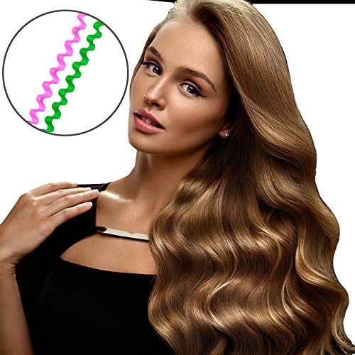 Duufin 24 Pcs Wave Hair Curler Rollers 65 Centimeters Heatless Water Ripple Curlers Magic Hair Rollers DIY Hair Style Tools Set for Women and Girls (Bonus: 1 Pc Hook) - Thumbnail 6