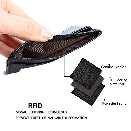 Money Clip, Front Pocket Wallet, Leather RFID Blocking Wallet Slim Minimalist Wallet for Men - Thumbnail 5
