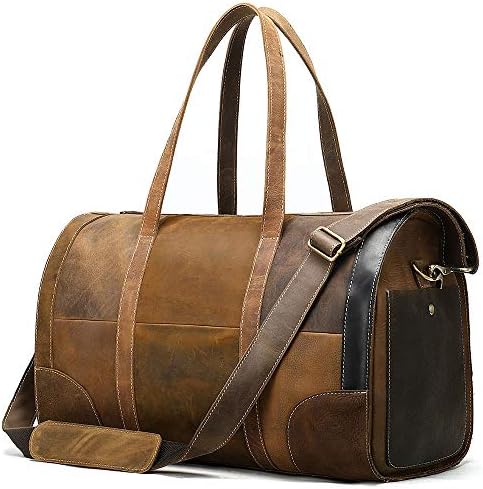トラベルバッグ レザーラゲージバッグメンズトラベルバッグ大容量ステッチトートバッグレザートラベルバッグ荷物バッグ ポータブルトラベルショルダーバッグ Color Brown Size 47 X 24 2 X 29 3cm Ospacp Org Ar