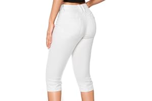 Hybrid & Company Women's Butt Lift Super Comfy Stretch Denim Capri Short Jeans