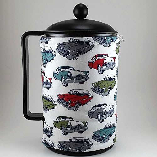 French Press Cozy, 12 Cup, Vintage Cars
