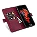 ZOVER iPhone 6S Case iPhone 6 case Genuine Leather Case RFID Blocking Flip Folio Book Case Wallet Cover with Kickstand Feature Card Slots & ID Holder and Magnetic Clasps Wine Red