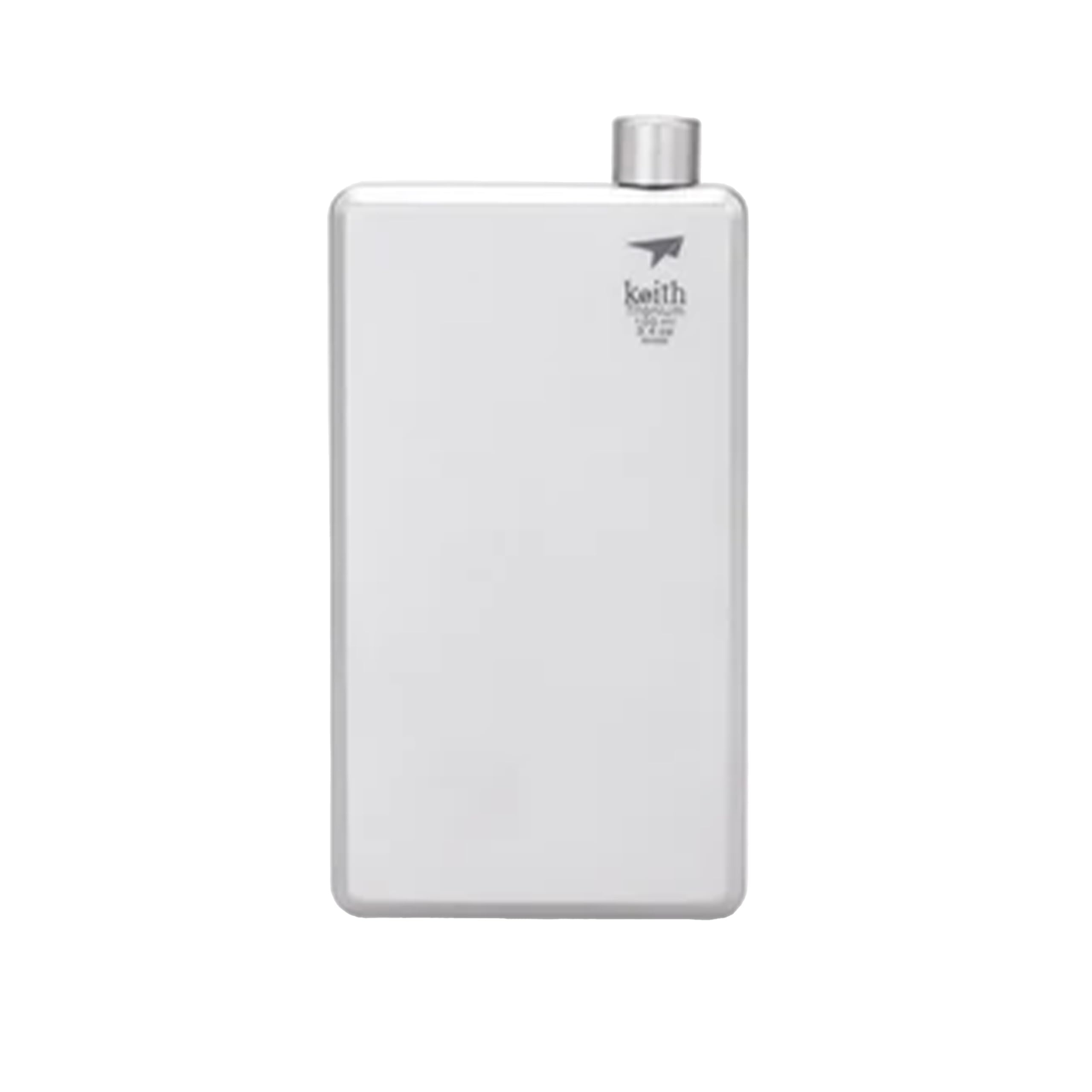 Keith Titanium Hip Flask with Funnel, 120ml, Ti9306, Rectangular Portable Sports Wine Flask for Whiskey, Vodka & Wine, Pocket Flagon for Men & Women, Ideal for Camping, Hiking & Outdoor Activities