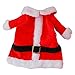 Bolbove Pet Christmas Santa Claus Suit Costume for Small Dogs Cats Jumpsuit Winter Coat Warm Clothes (Red, Medium)