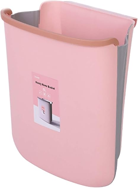Amazon ハンギングキッチンゴミ箱 折りたたみ式コンパクトゴミ箱 ポータブルキャビネットドア引き出し車のゴミ箱 ピンク フタなしゴミ箱 オンライン通販