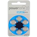 Power One size 675 Cochlear Implant (6 Batteries)