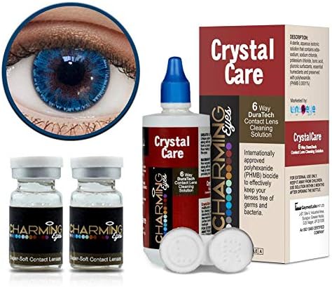 Charming Eyes 2Tone Yearly Zero Power Color Lenses With LensCareKit.(Blue-0.00)