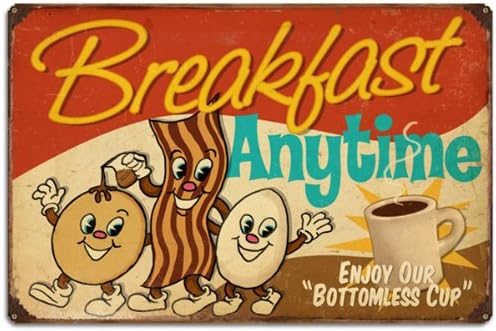 Retro Breakfast Large Tin Sign