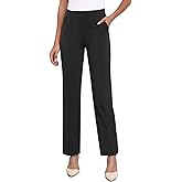 Agenlulu Stretchy Dress Pants for Women Summer High Rise Straight Leg Pants Business Work Slacks, 28" Inseam Petite