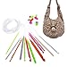 Tinksky 12 Sizes Colorful Plastic Carpet Crochet Hooks Knitting Needles 3.5mm to 12.0mm with Cable