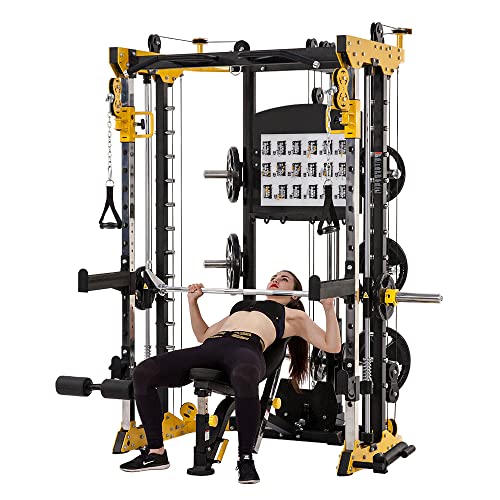 ALTAS STRENGTH Commercial Home Gym Smith Machine with Pulley System