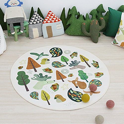 gaoguo Round Shaped Cartoon Mats Cover Non-Slip Machine Washable Outdoor Indoor Bathroom Kitchen Decor Rug 3 ft